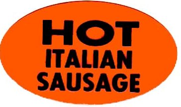 Orange Hot Italian Sausage Labels